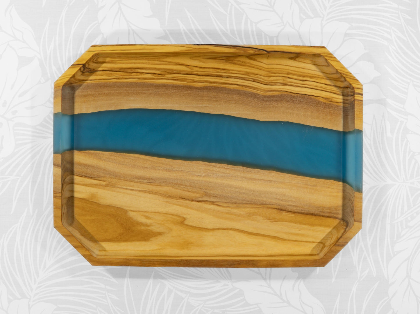 Epoxy resin blue serving board