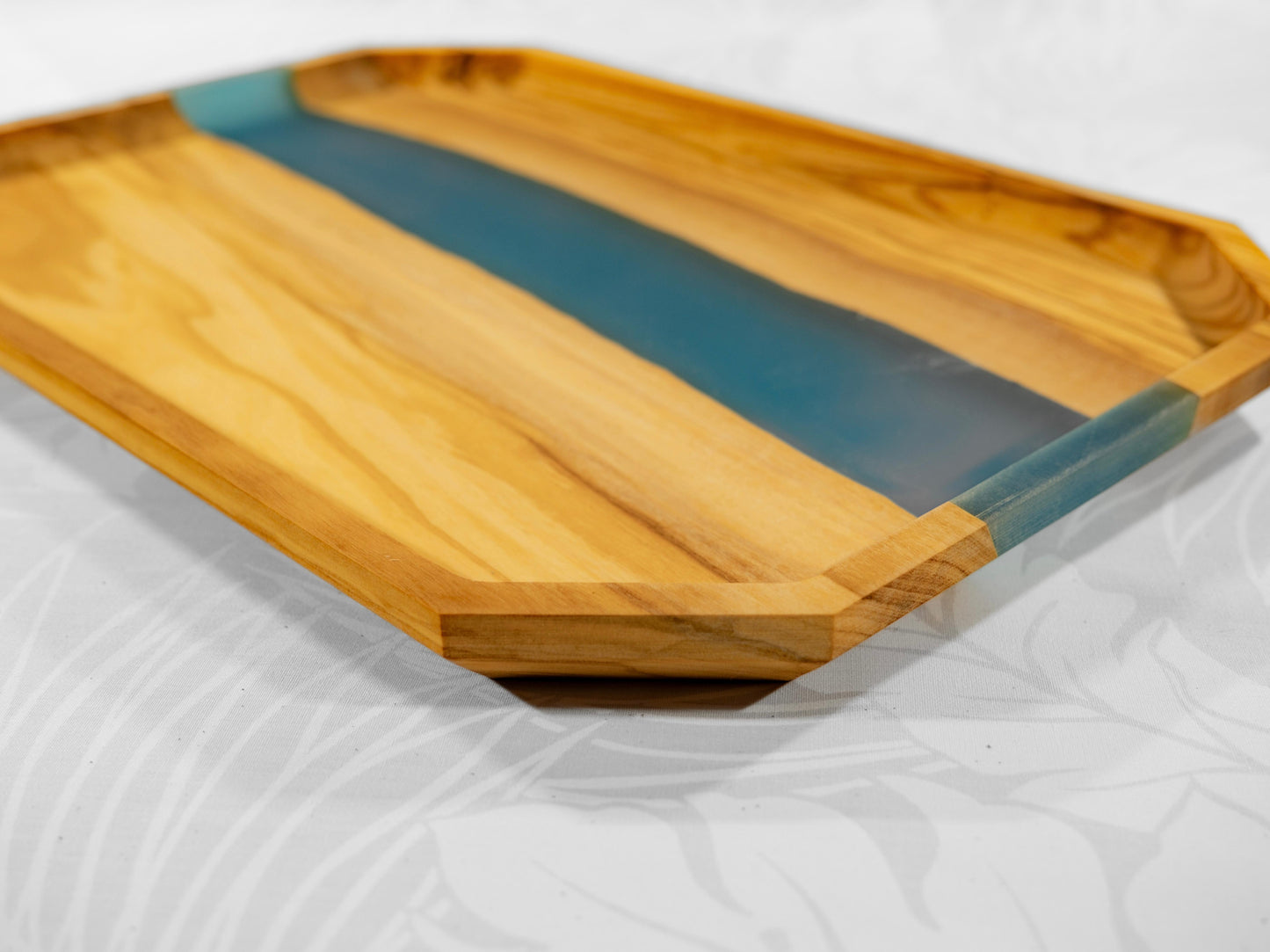 Epoxy resin blue serving board