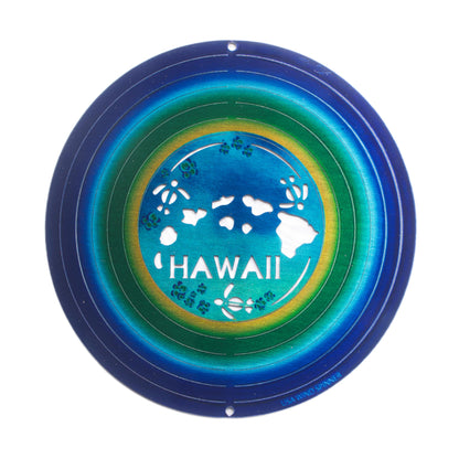 Decorative wind spinner with Hawaii map design on a white background