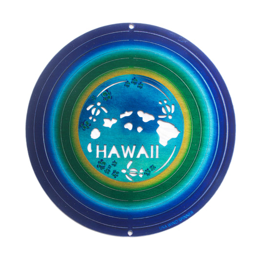 Decorative wind spinner with Hawaii map design on a white background