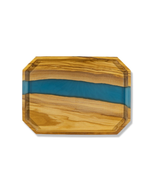 Epoxy resin blue serving board