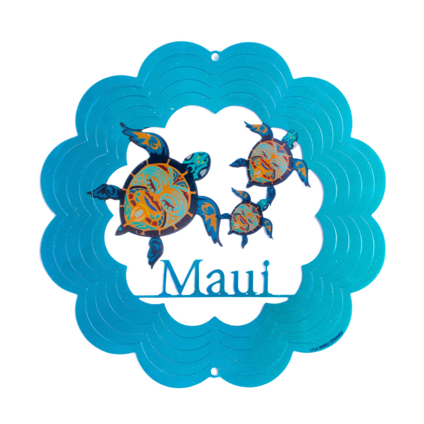 Maui Turtle family Wind Spinner 15 inch